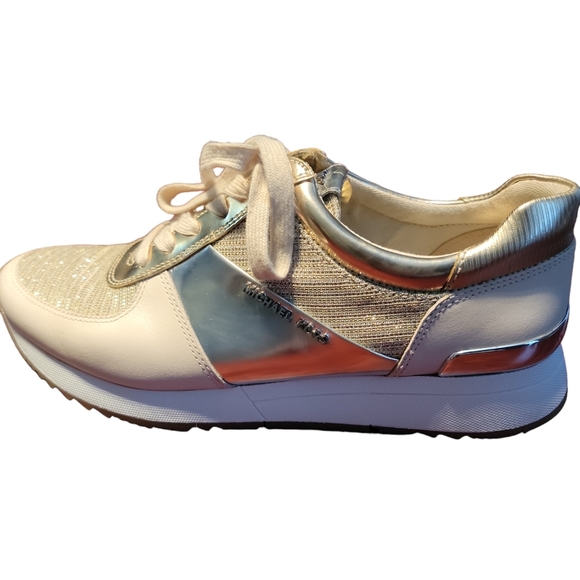 Michael Kors Allie shoes size 8.5 gold silver tan - Picture 1 of 6